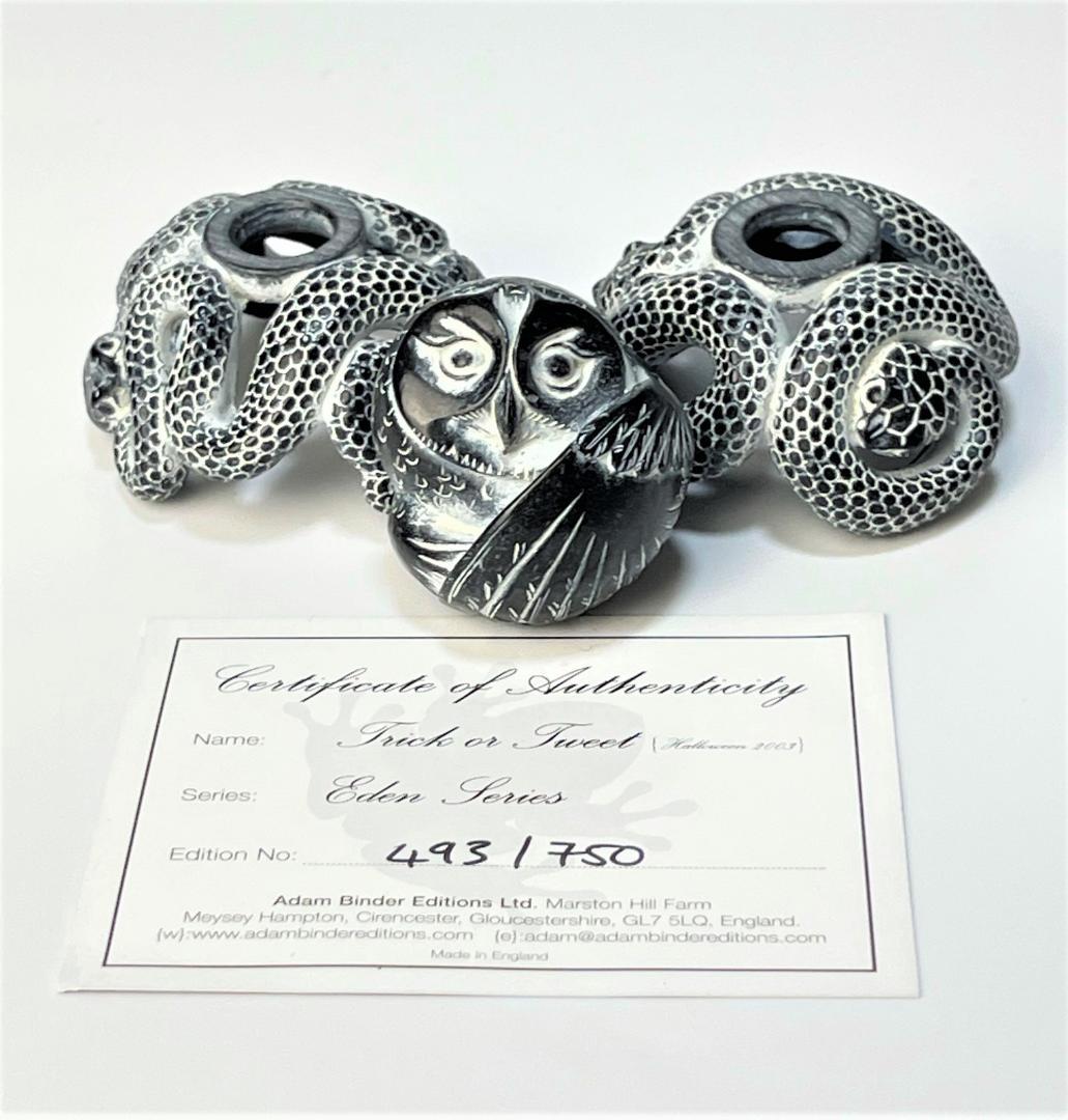 世界750体限定 アダムバインダー フクロウ 彫刻 フィギュア