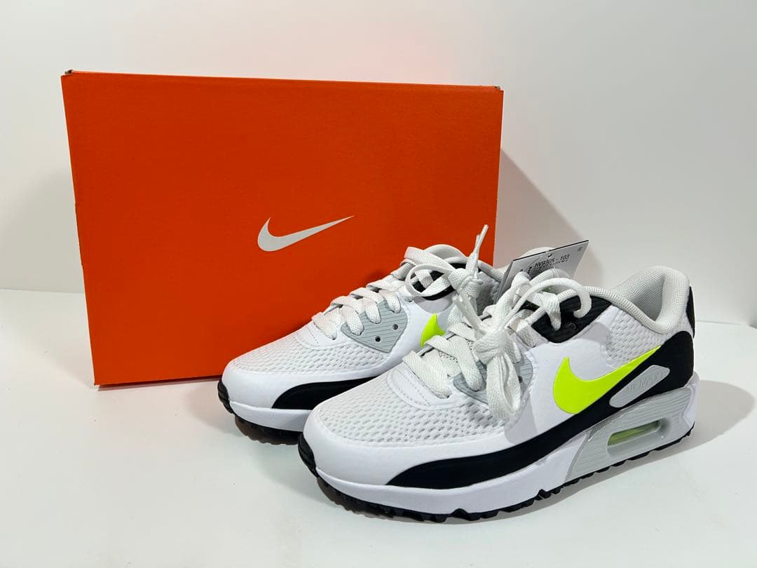 【新品】27cm NIKE エアマックス90ゴルフ ホワイト/ホットライム