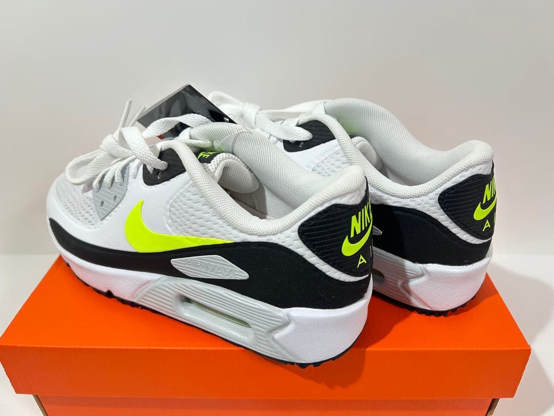 【新品】27cm NIKE エアマックス90ゴルフ ホワイト/ホットライム