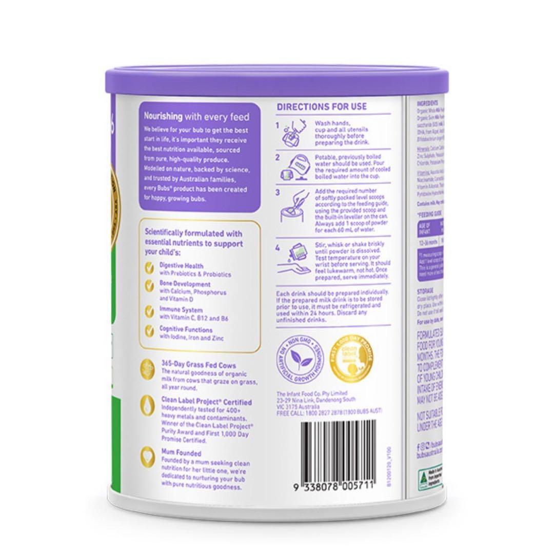 3缶 Bubs バブズ オーガニック 粉ミルク ステップ3 FREMON出品