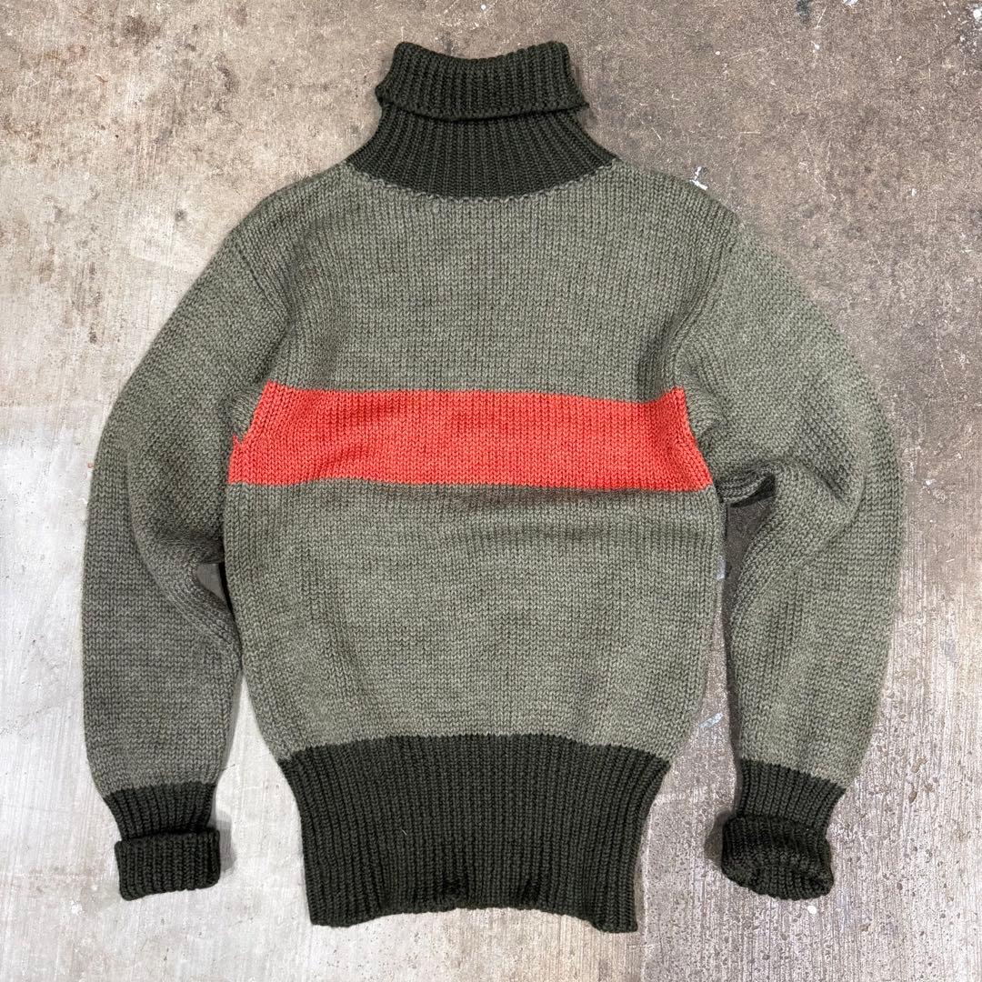 Nigel Cabourn stripe wool ロールネック ニット　uk