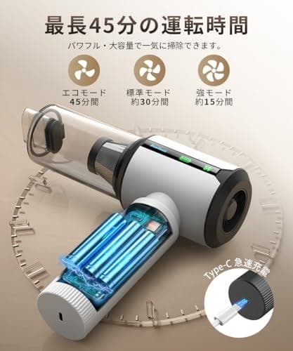 BeeTool ハンディクリーナー 多機能 【3種吸引モード＆ディスプレイ搭載A