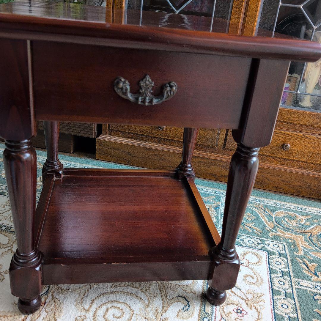 クラシックスタイル ダークブラウン サイドテーブル