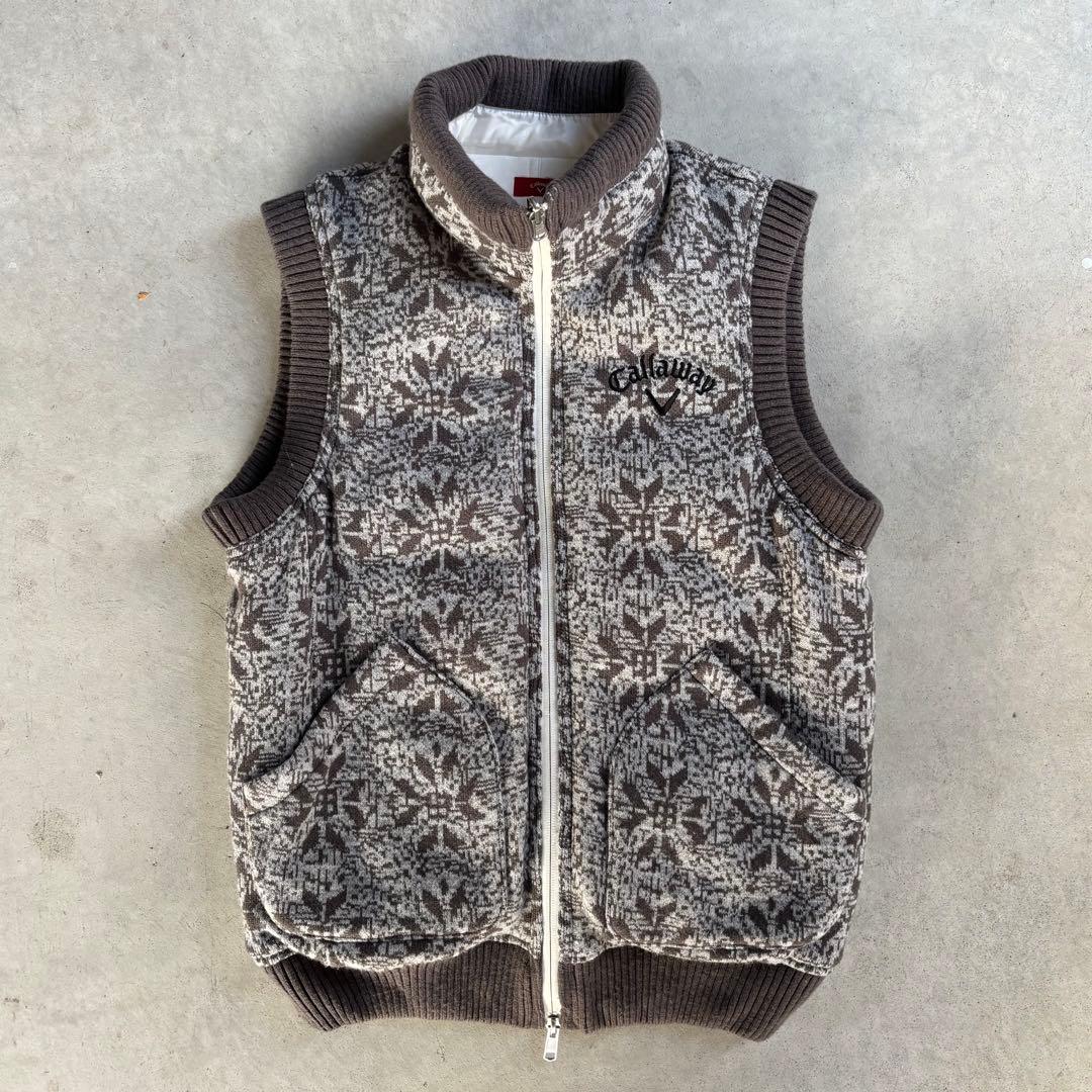 美品 キャロウェイ レッドレーベル ダウンベスト リバーシブル M