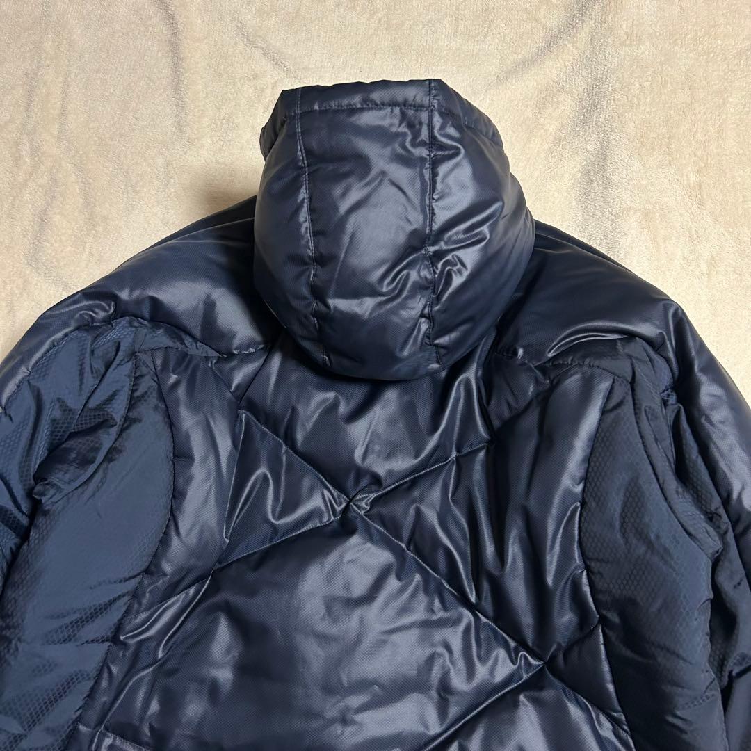 【美品】Mizuno ミズノ ダウンコートベンチコートメンズ 刺繍ロゴ ネイビー