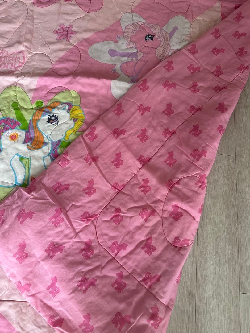 マイリトルポニーふとん　ヴィンテージ USAブランケット　ケアベア　ナイルパーチ