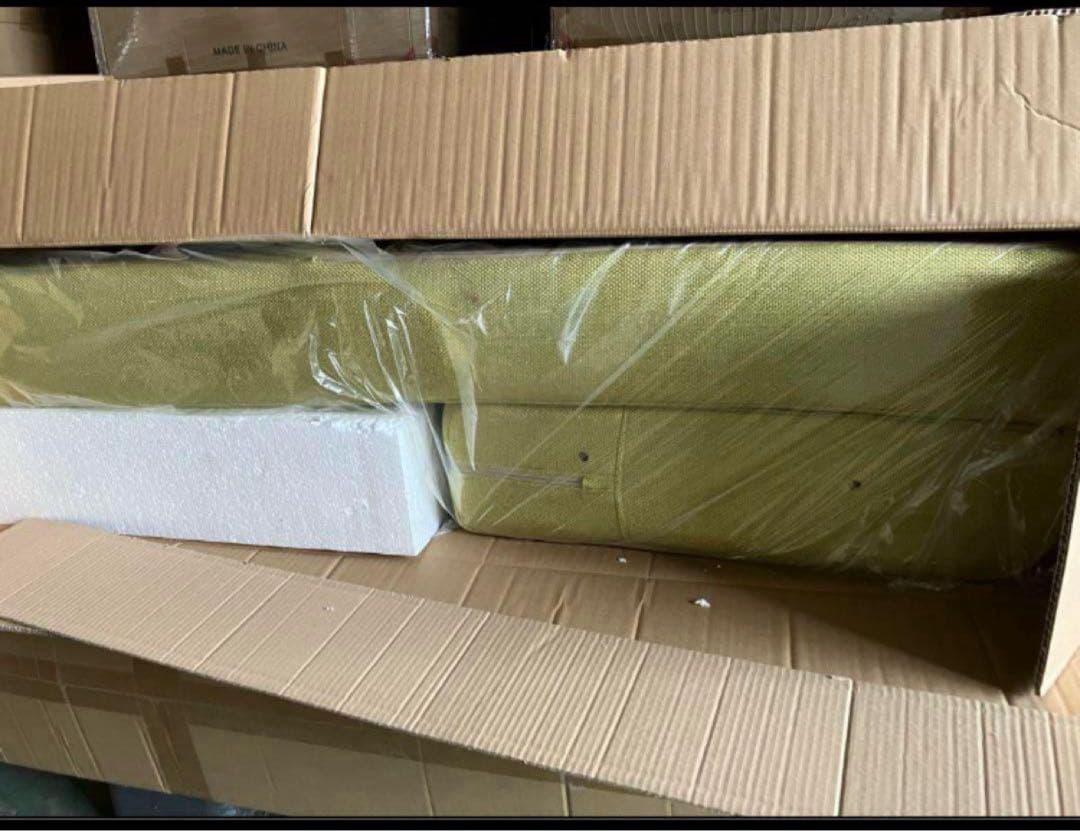 新品未使用　カウチソファベッド　シングルサイズ　クッション付き グリーン