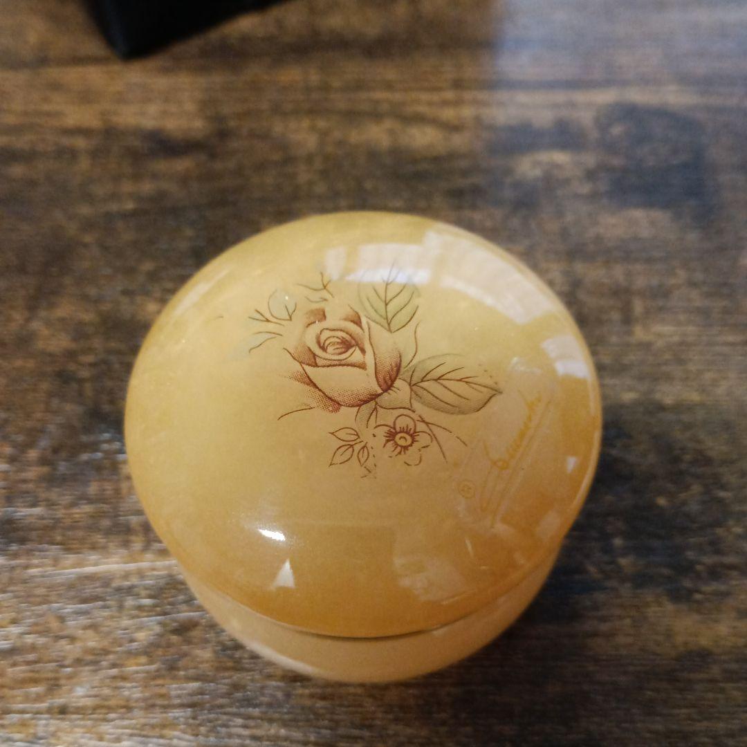 アラバスターバラ模様のオレンジ色アクセサリーケース