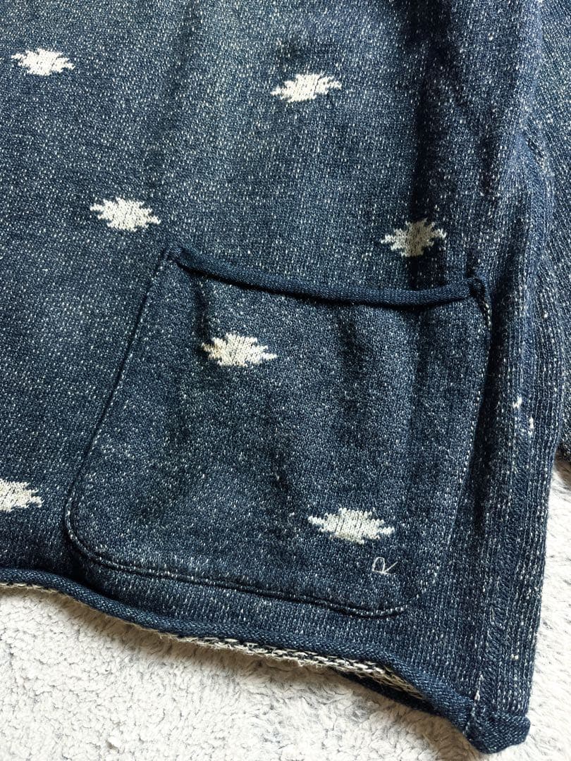 【45R】45rpm ジャカードの908馬比古 総柄 インディゴスウェット 4