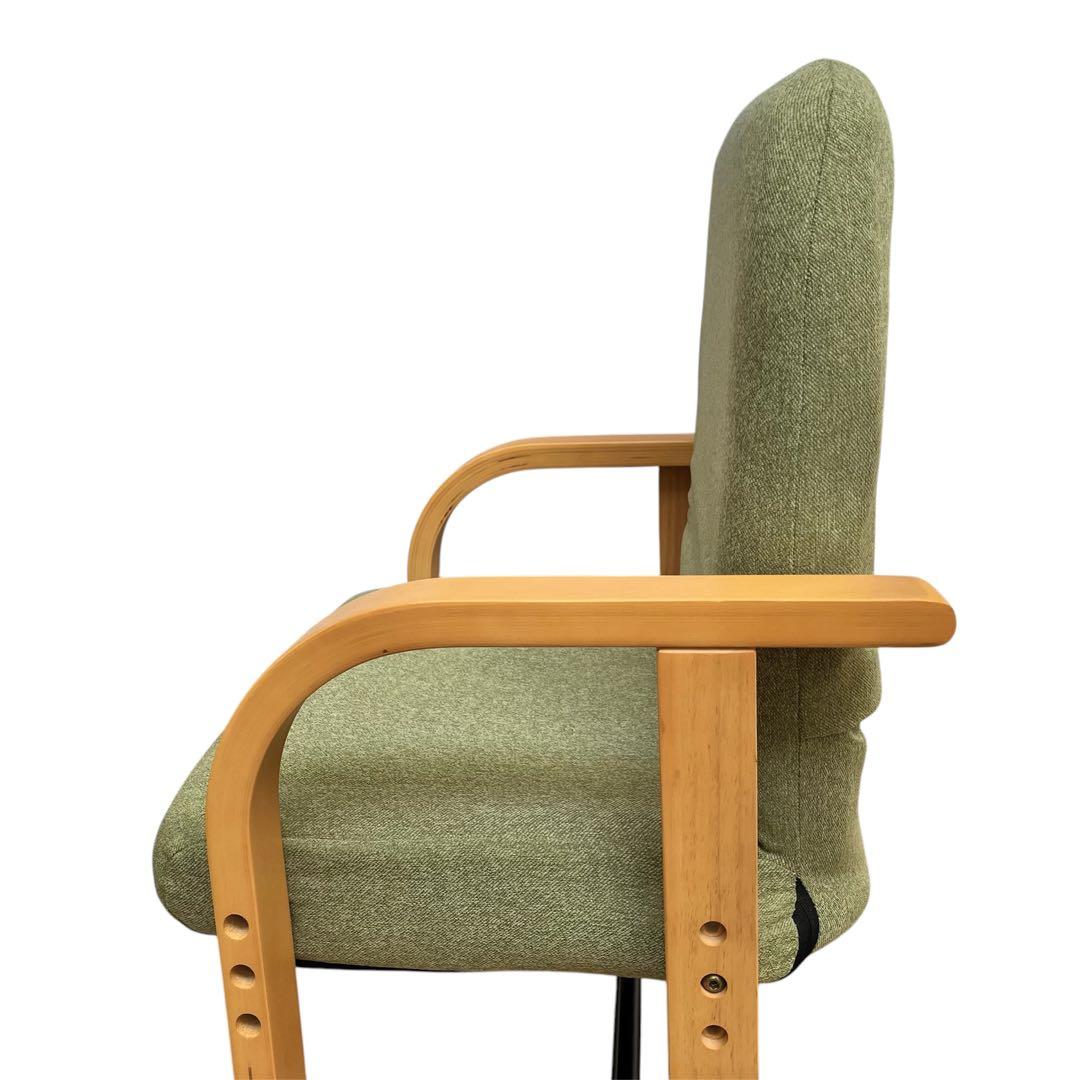 【美品】ニトリ　緑色 布製リクライニングチェア　高座椅子　折りたたみ