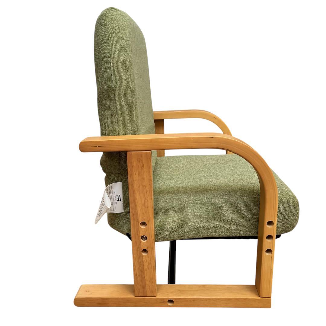 【美品】ニトリ　緑色 布製リクライニングチェア　高座椅子　折りたたみ