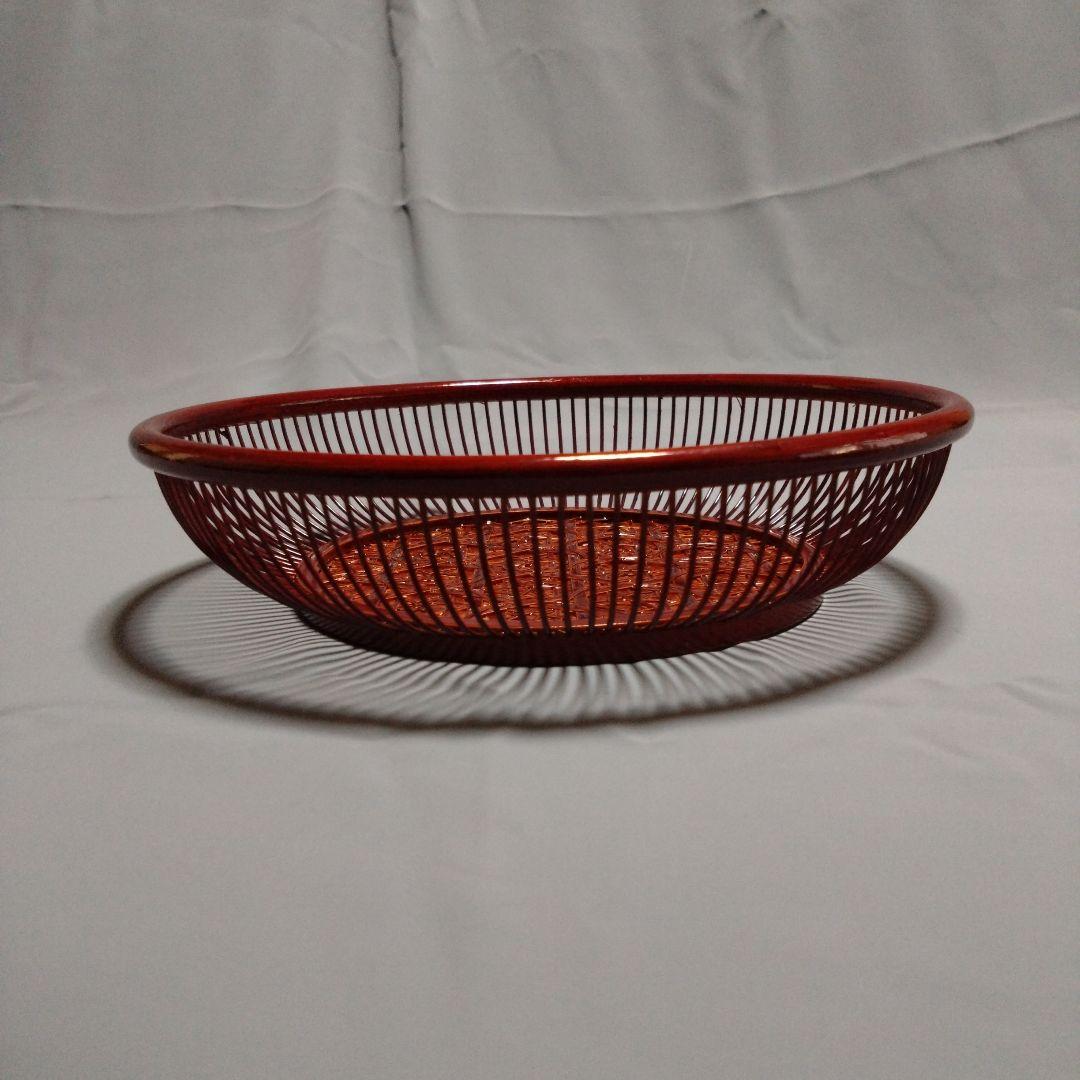 竹製 赤いバスケット 3点セット