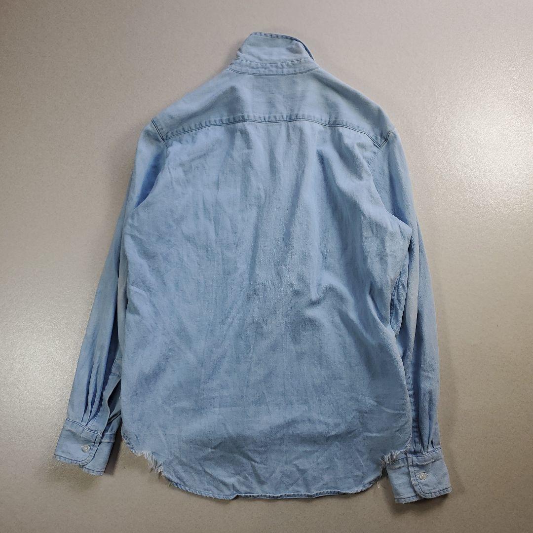 つっつん　フランクアンドアイリーン　デニムシャツ ダメージ加工 スキッパー