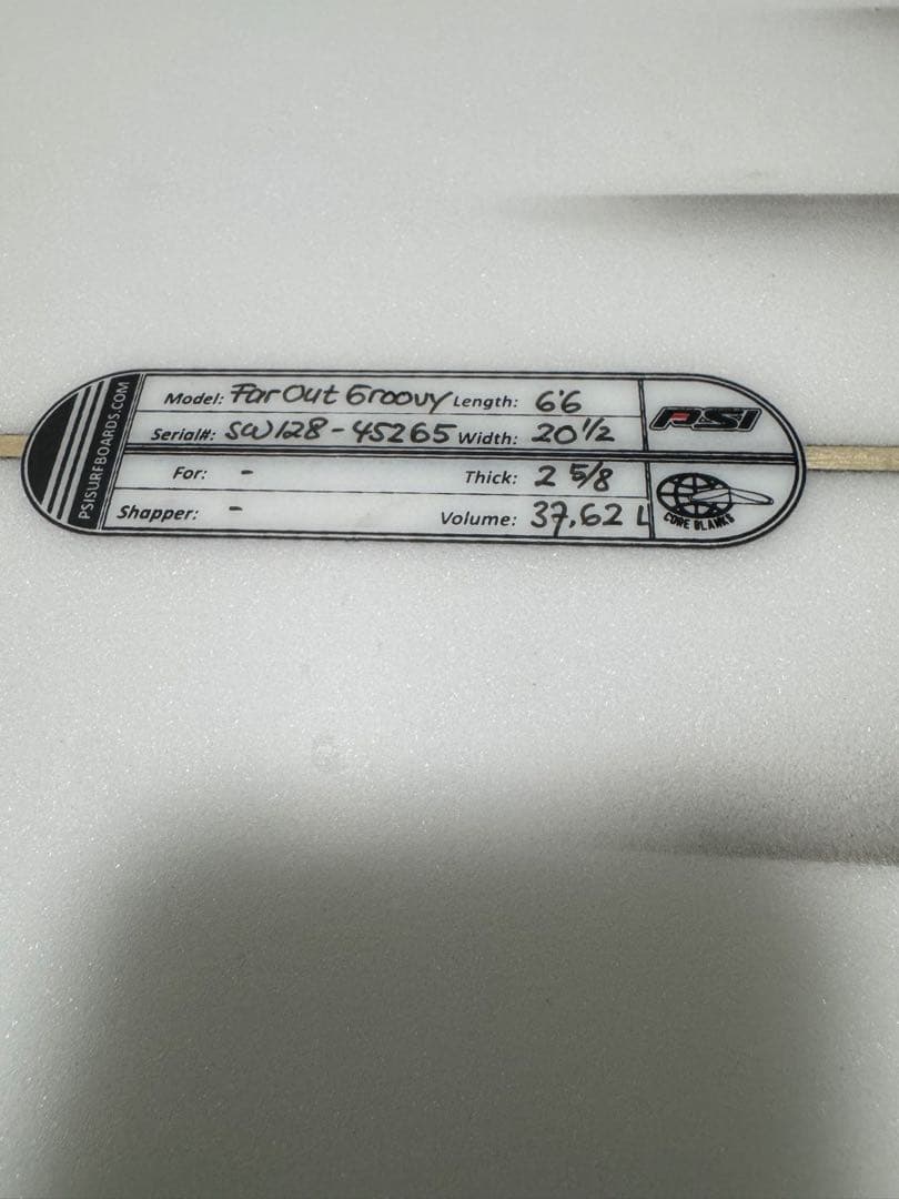 バンパイレーツ サーフボード 6’6 20 1/2 2 5/8 37.62L