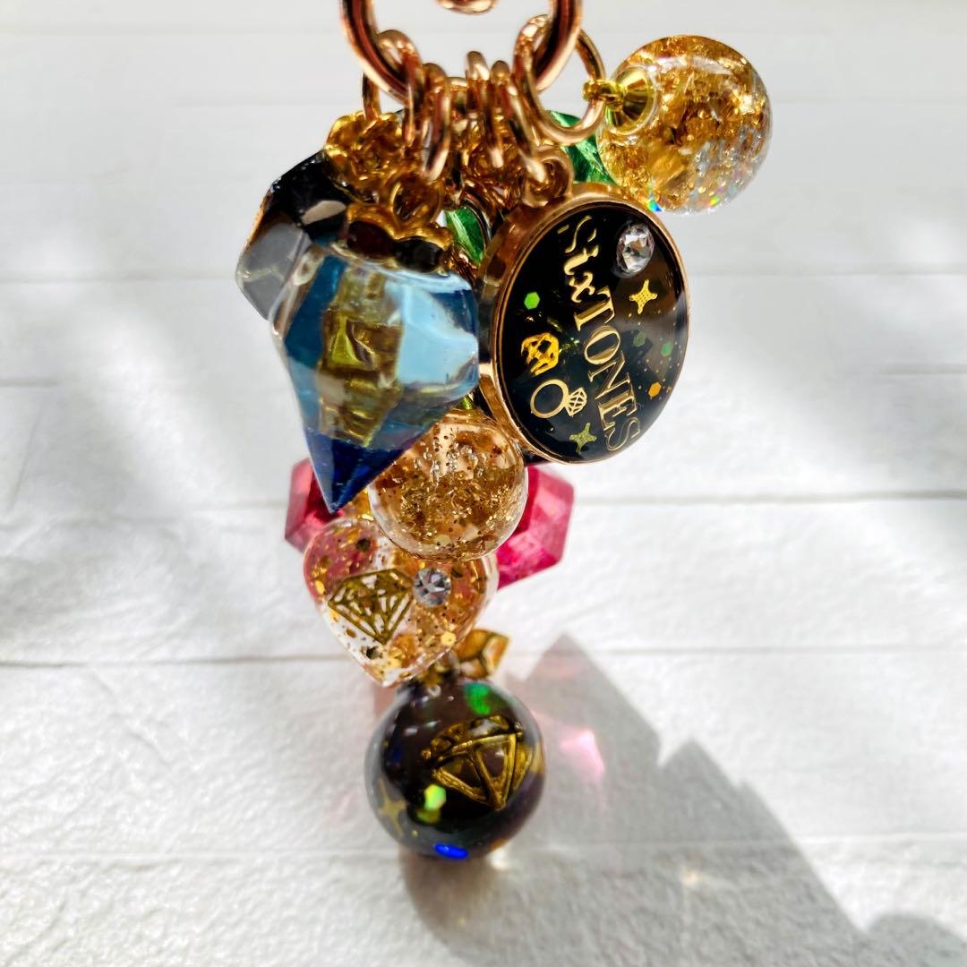 りんりんページ　名入れチャーム　レジンキーホルダー