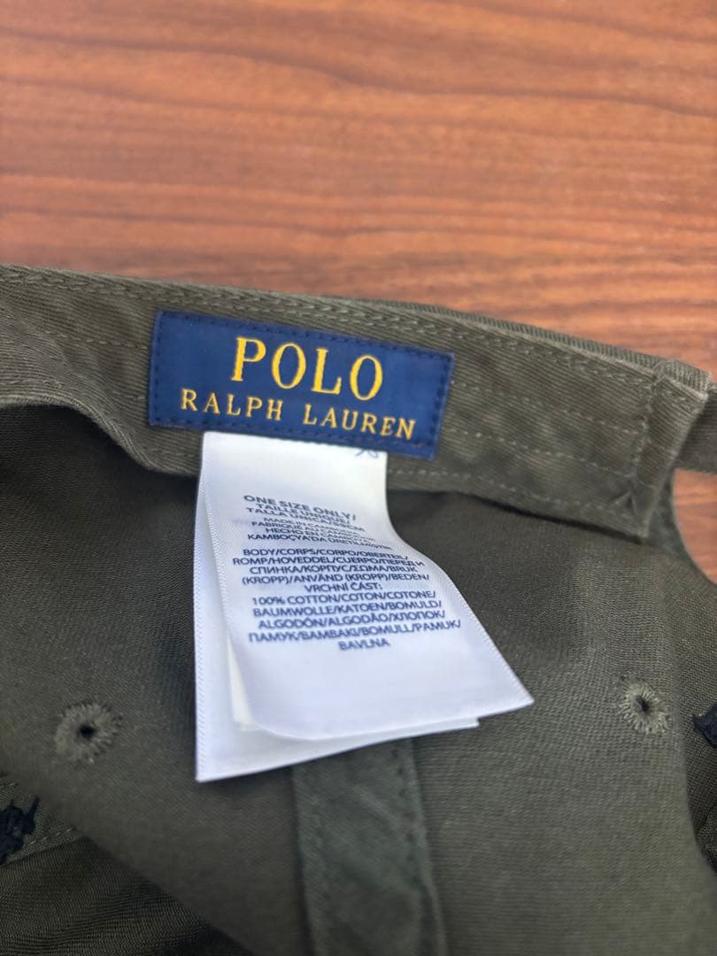 Poloラルフローレン刺繍ロゴ コットンキャップ オリーブ カーキ 新品未使用