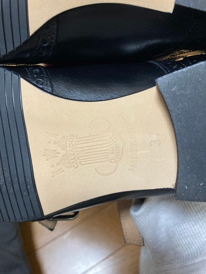 BONTRE ダブルモンクストラップウイングチップ メダリオンシューズ黒本革37