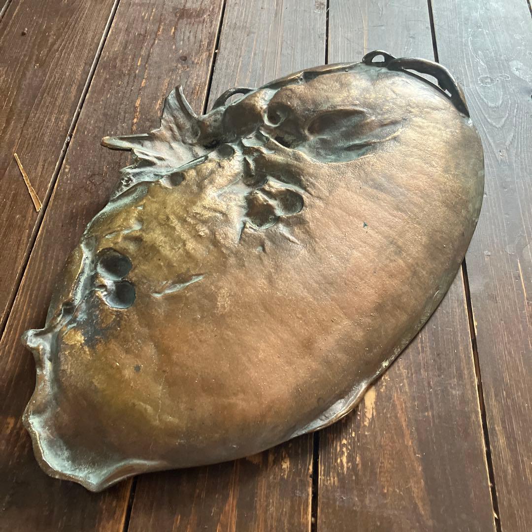 フランス アンティーク 鳥と木の実の装飾プレート ブロンズ　バルボティーヌ