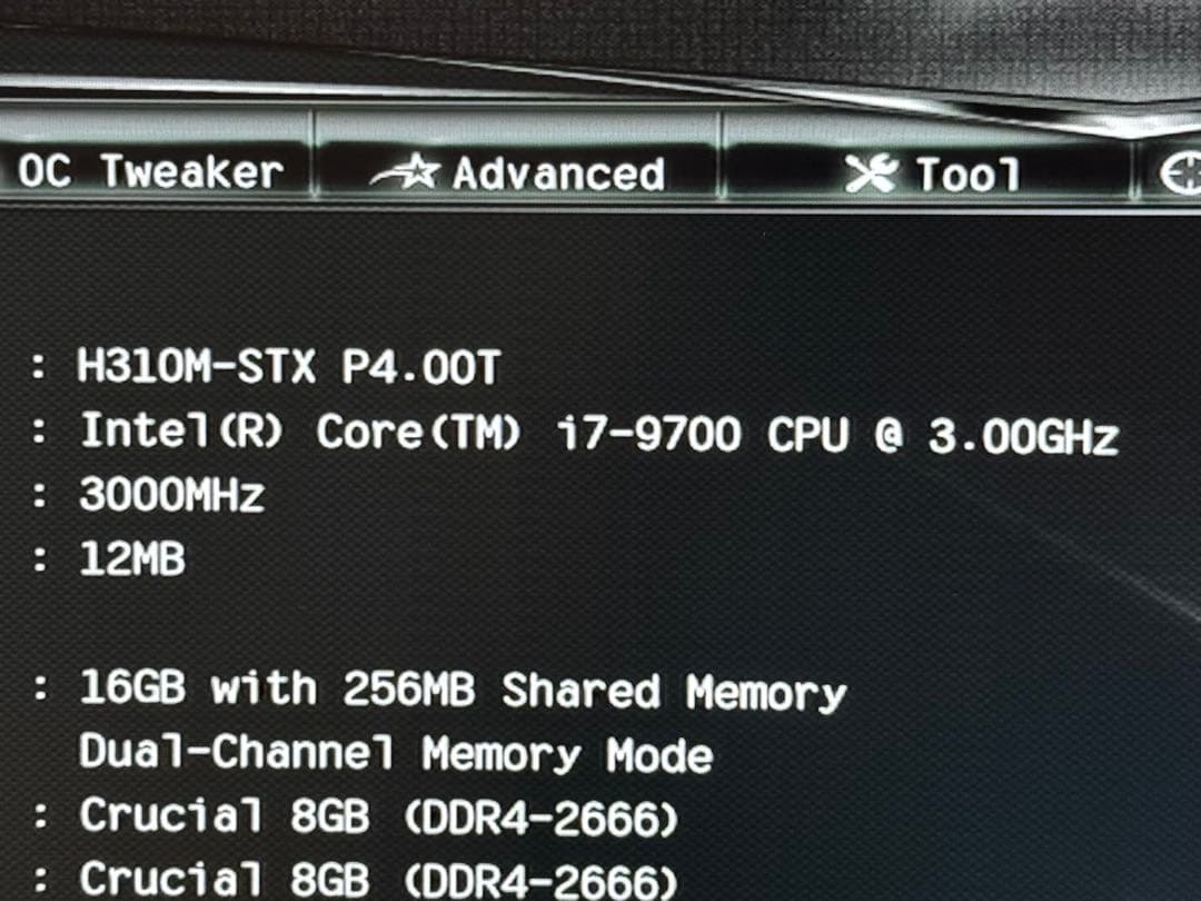 CPU Intel Core i7-9700