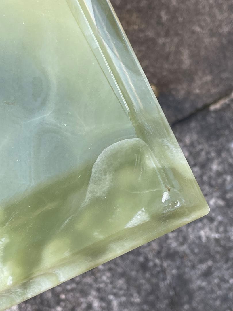 イタリア製/飾り棚/花台/大理石/グリーンオニキス/ロココ調/猫脚/2段