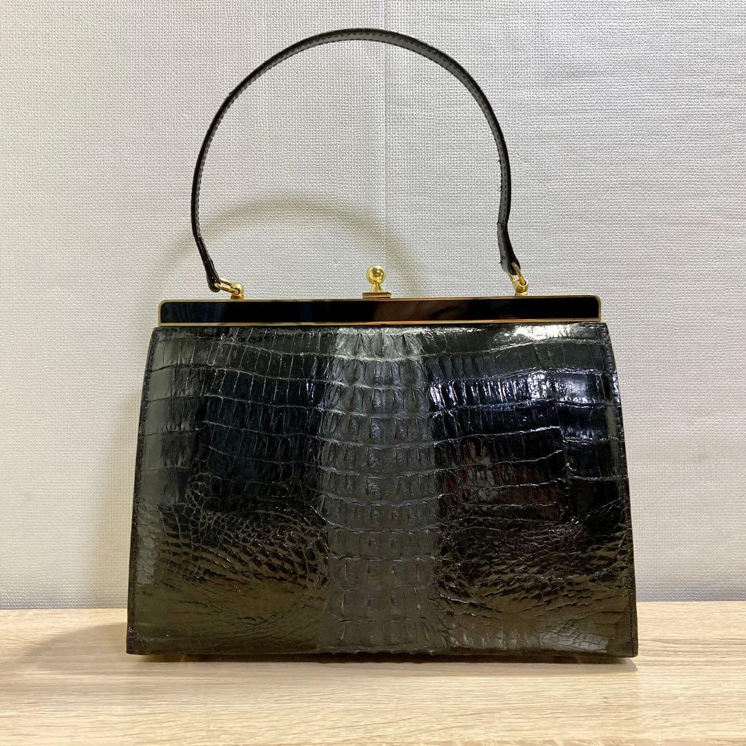 本物　カイマンクロコダイル　ハンドバッグ