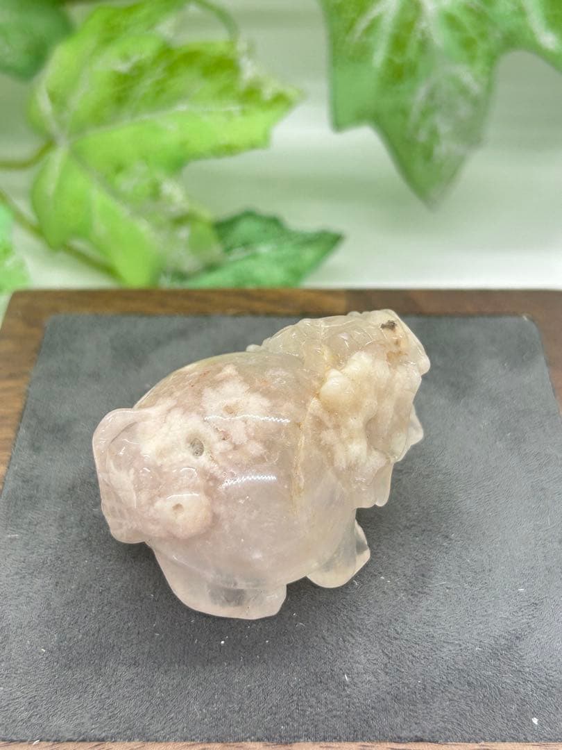 天然石桜瑪瑙龍亀　No.783