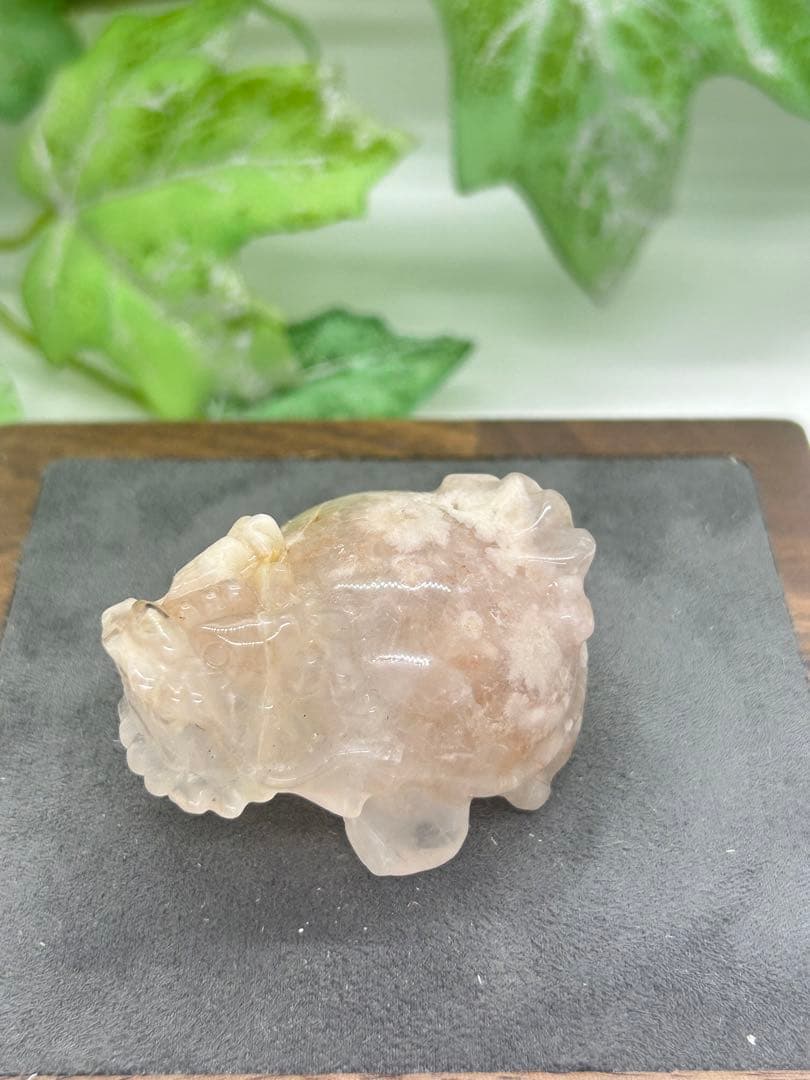 天然石桜瑪瑙龍亀　No.783