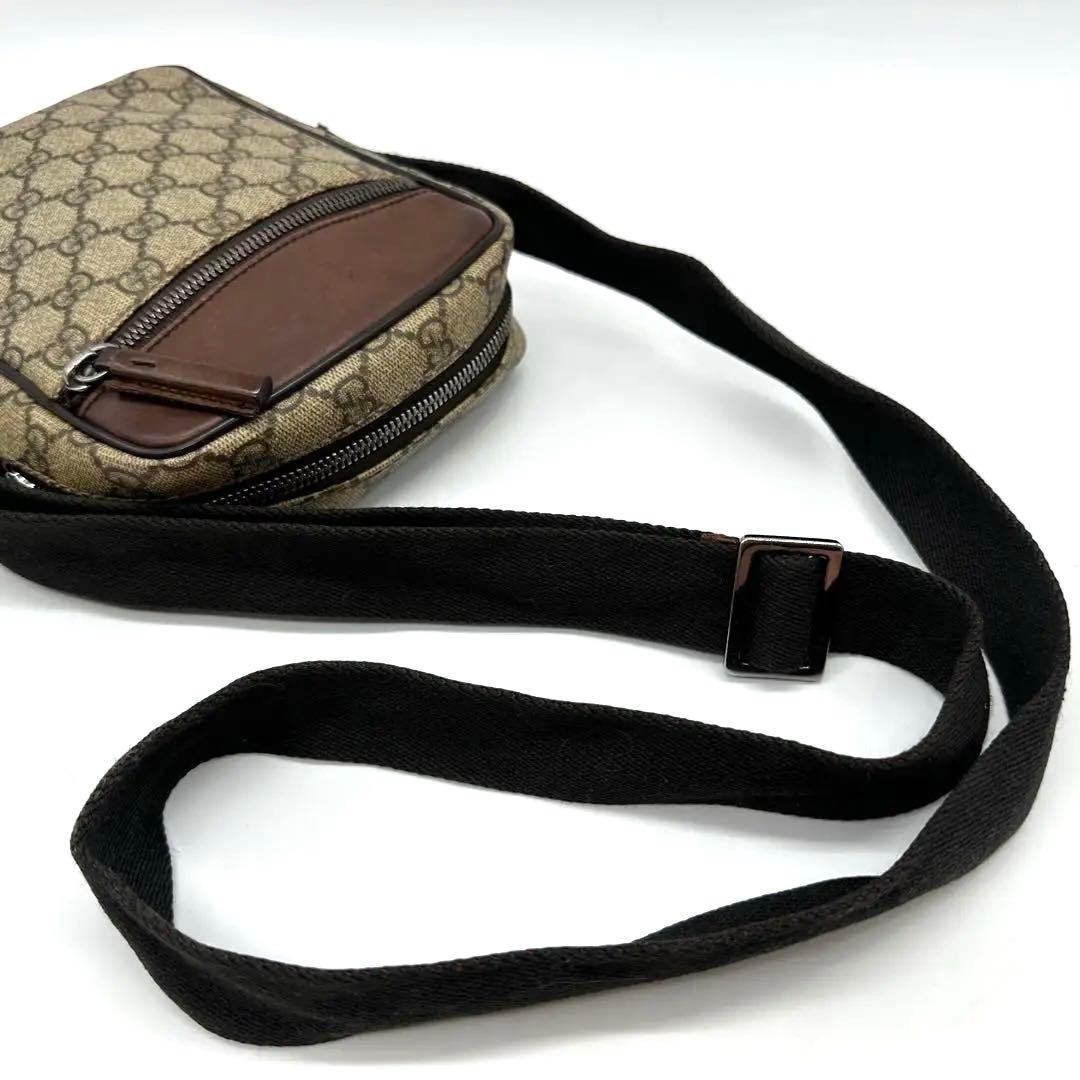 【美品】GUCCI ショルダーバッグ GG スプリーム GG柄 pvc×レザー