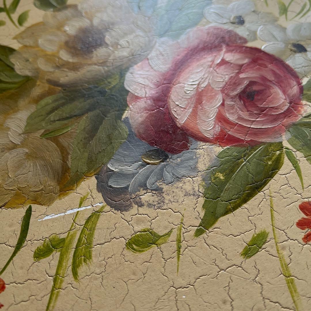 k016r122 ロココ調 ブーケ柄のチェスト 猫脚 クラック加工 クラシカル