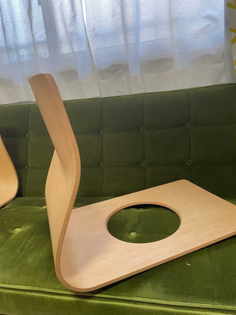 天童木工　座椅子 曲線デザイン　プライウッド