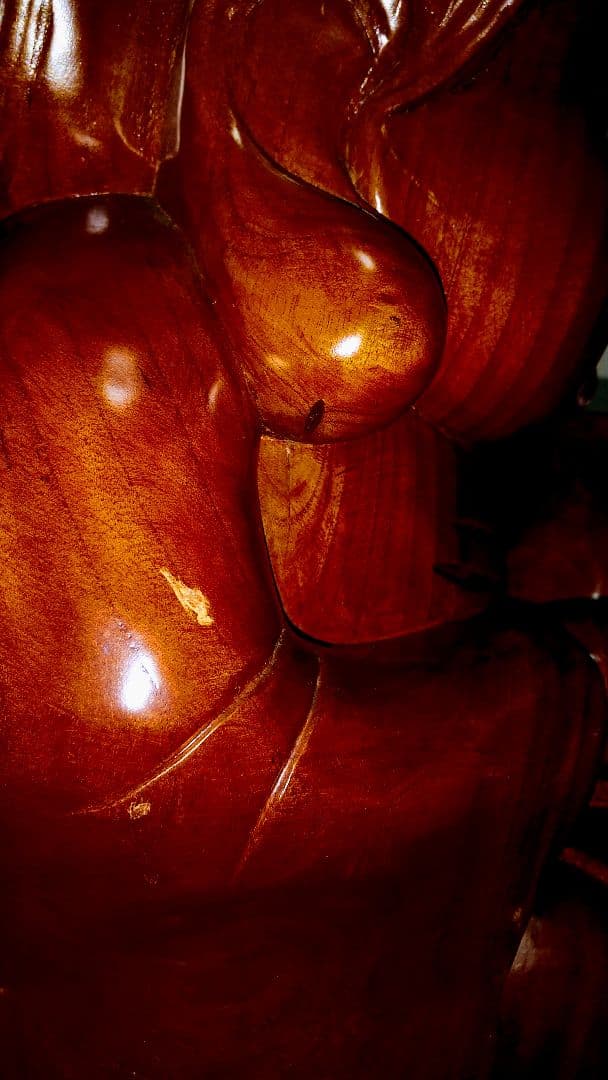 入手困難.巨大.木製.お福さんの置物.9.３kg