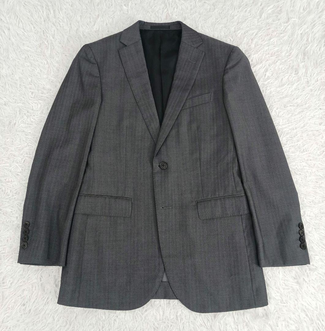 ブラックレーベル　スーツ　日本製　グレー　シャドーストライプ　サイズ36R