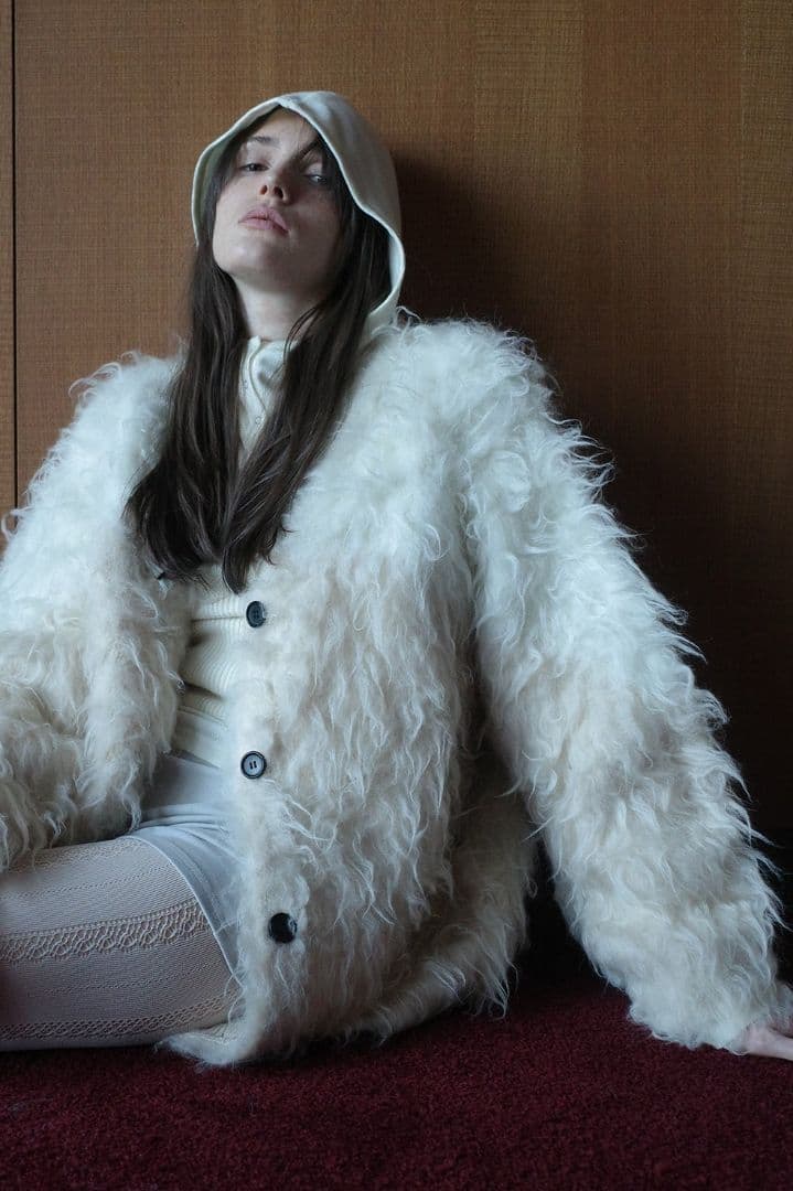 ぷ*様 CLANE BI COLOR SHAGGY KNIT CARDIGAN