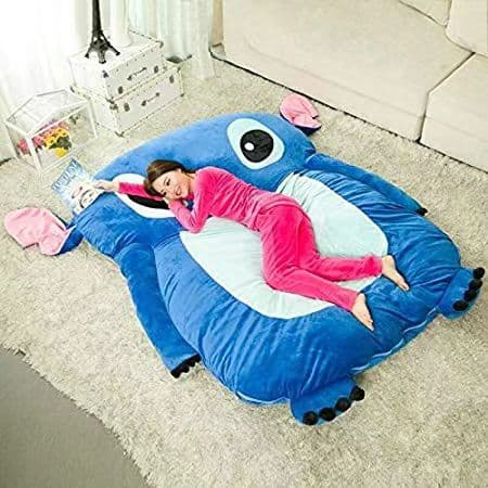 スティッチ冬にお勧め!折りたたみベッド 寝袋 可愛デザイン ふわふわ マットレス