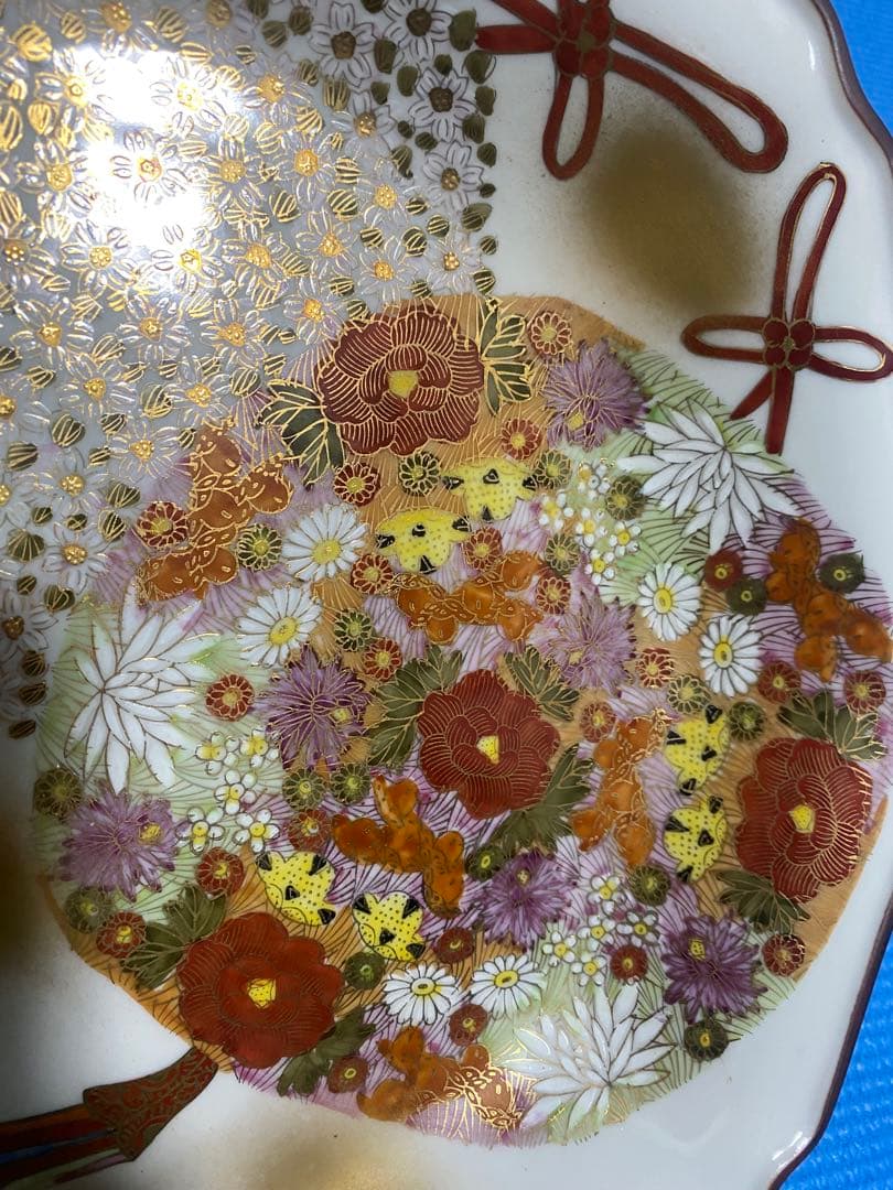 九谷焼　花詰　飾り皿　30㎝
