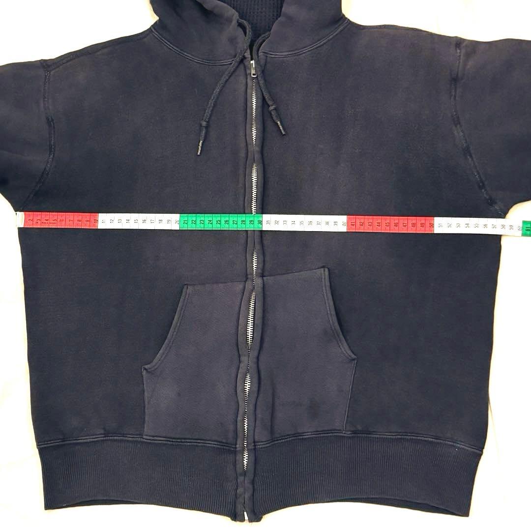 60s ダブルフェイス SWEAT ジップ パーカー 茄子紺 フェード ナス紺