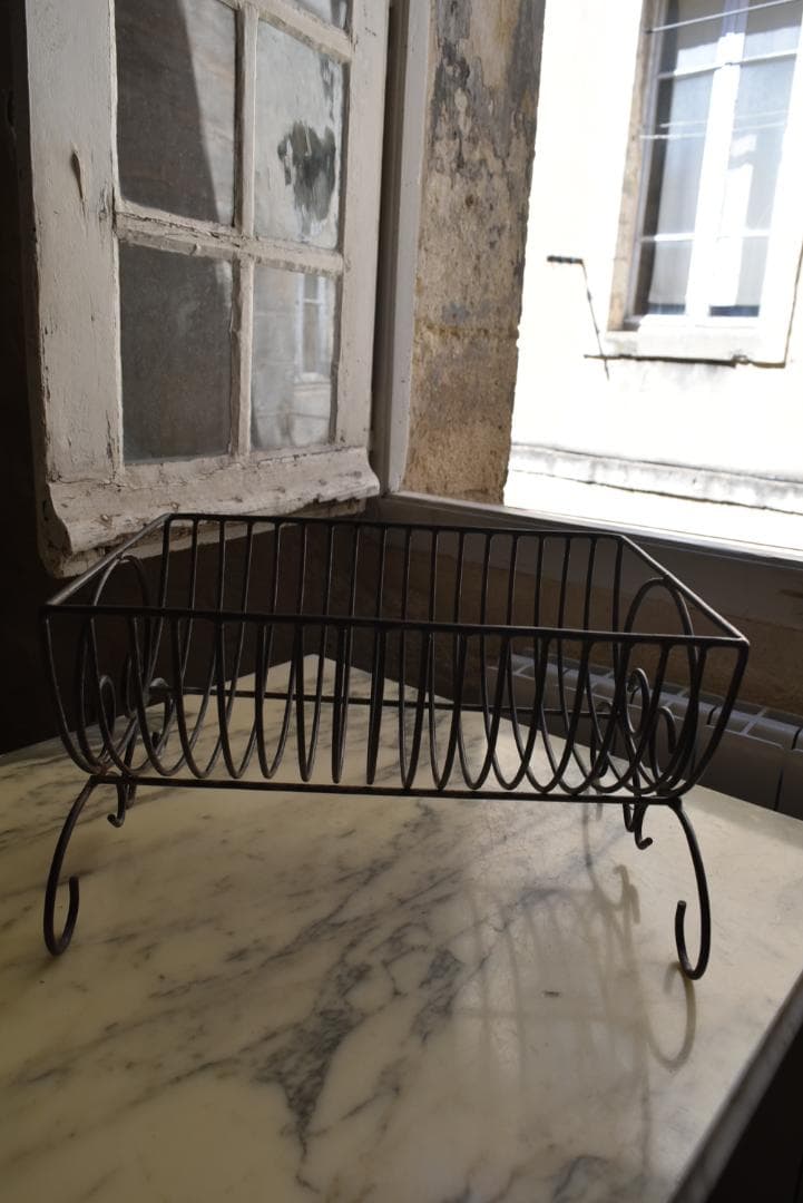 フランスアンティーク　アイアン　ディシュラック　美品　鉄　古道具