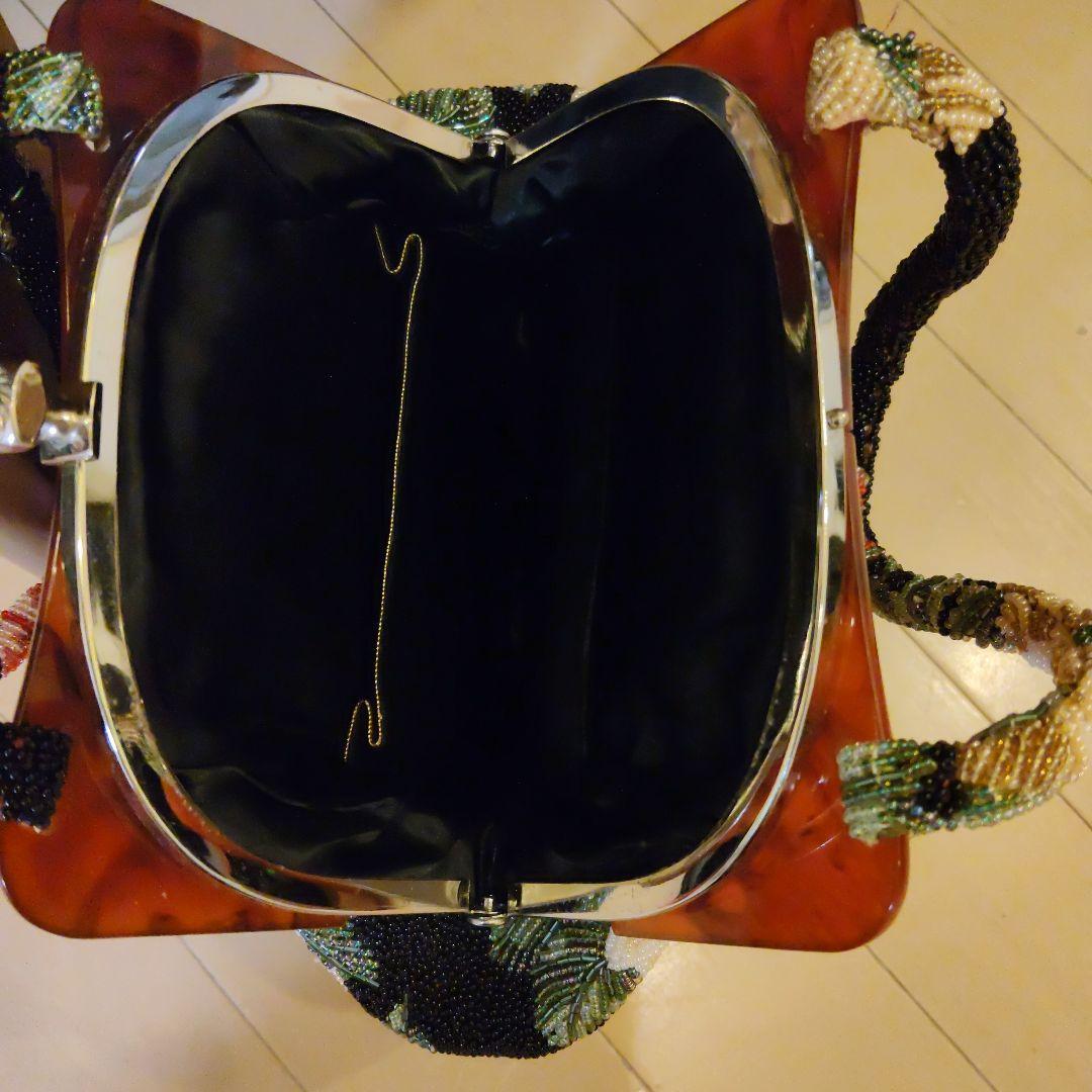 花柄ビーズ刺繍 和装用バッグ