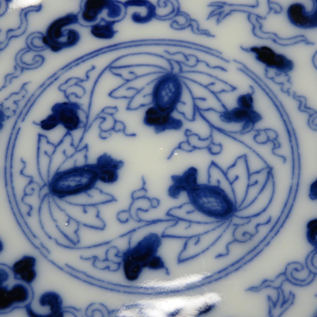 小皿 豆皿 手塩皿 10枚 染付 印判 龍 ドラゴン 銘 角福