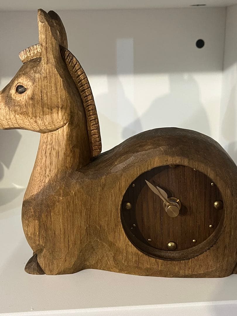 kiyata キヤタ　ロバ　置き時計　木製馬型置時計