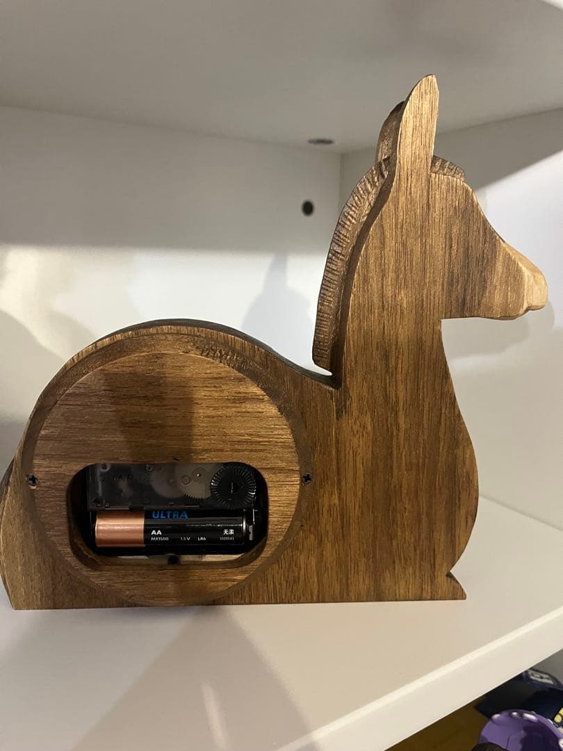 kiyata キヤタ　ロバ　置き時計　木製馬型置時計