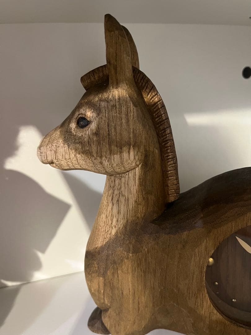 kiyata キヤタ　ロバ　置き時計　木製馬型置時計