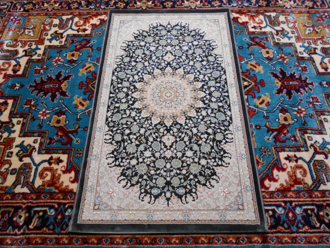 立体柄、144万ノット！本場イラン産 絨毯！70×120cm‐50001