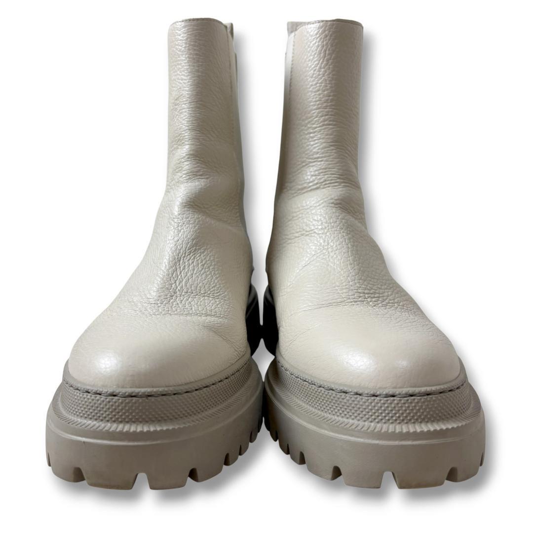 MANOVIE TOSCANE サイドゴアブーツ 38 チェルシーブーツ 白