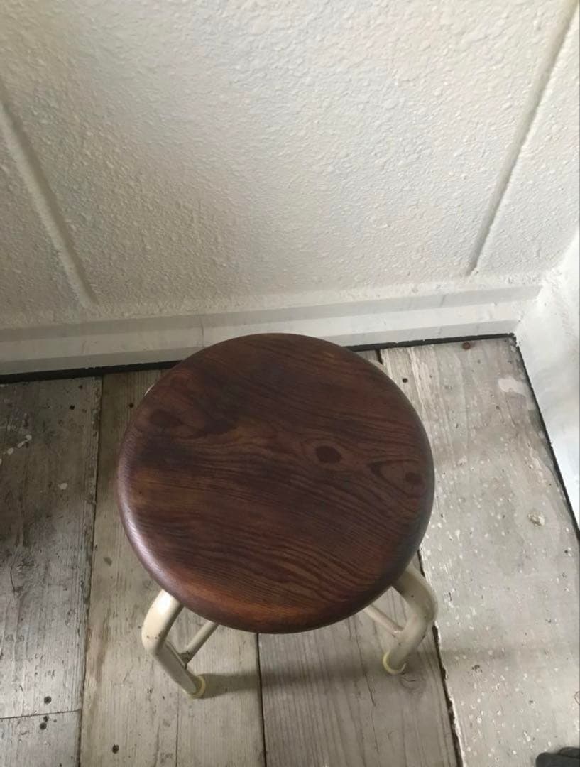 昭和レトロな丸椅子　パイプスツール　古道具