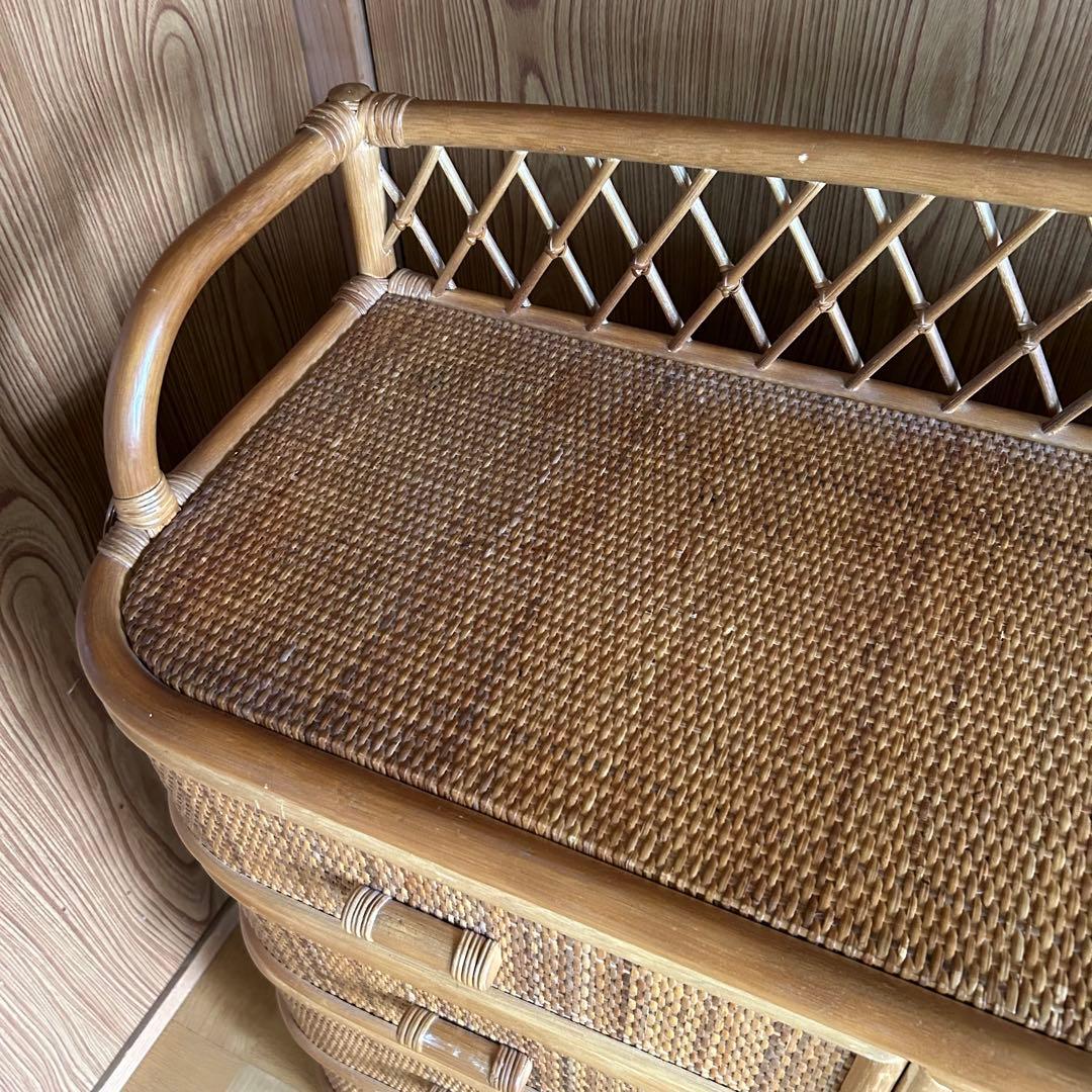 ラタン　籐　キャビネット　箪笥