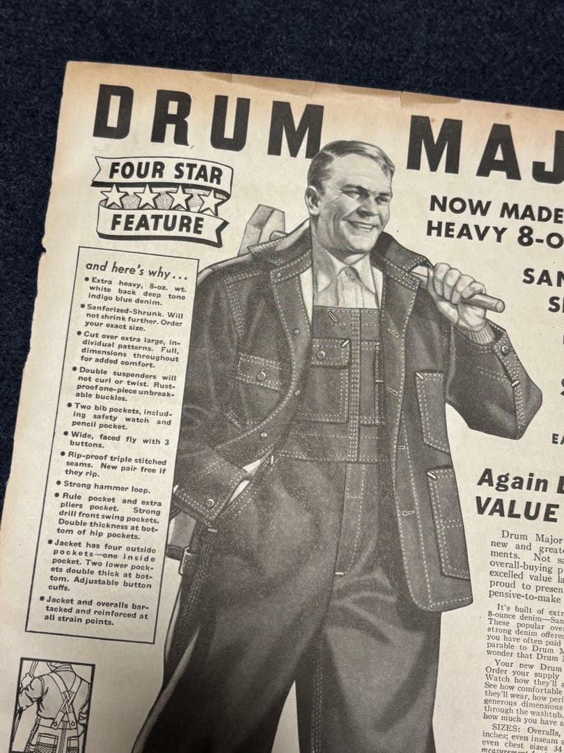 USA VINTAGE SEARS DRUM MAJOR 1937年 本物広告