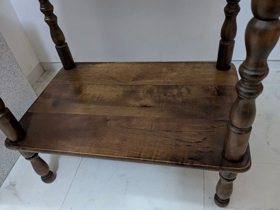 木製 アンティークテイスト 3段シェルフ ラック フレンチ クラシカル レトロ