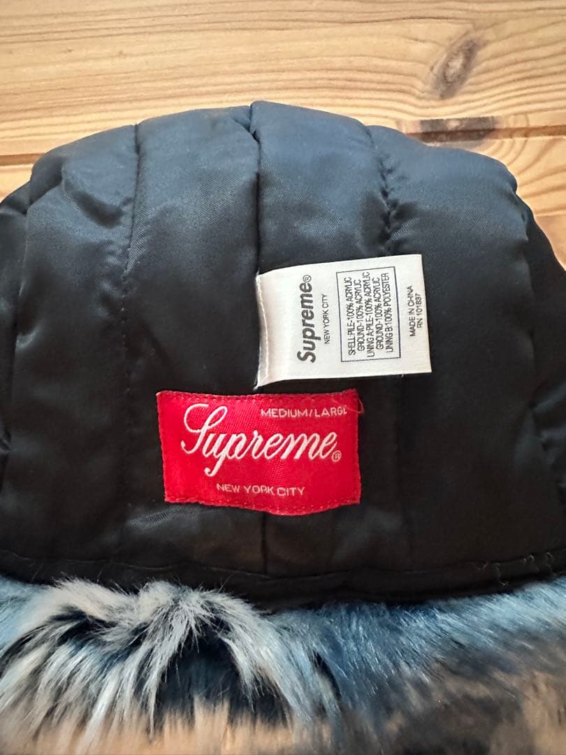Supreme Faux FurTrooper BlueフライトキャップM/L