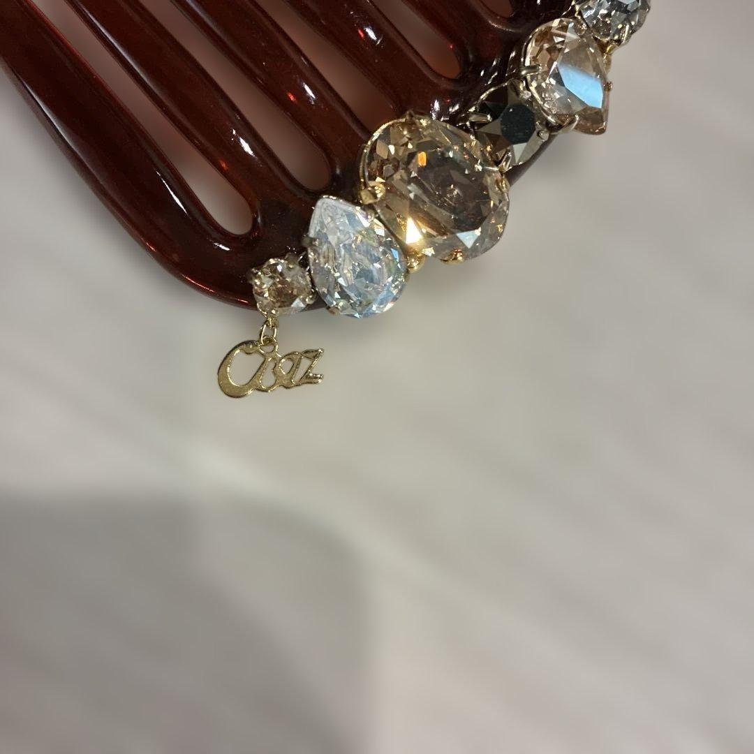 未使用に近いCaz スワロフスキークリスタル装飾ヘアコーム